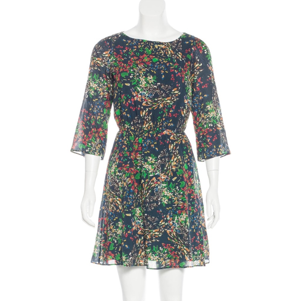 Alice + Olivia A-Line Dress - Sapphire Garden - XS EUC